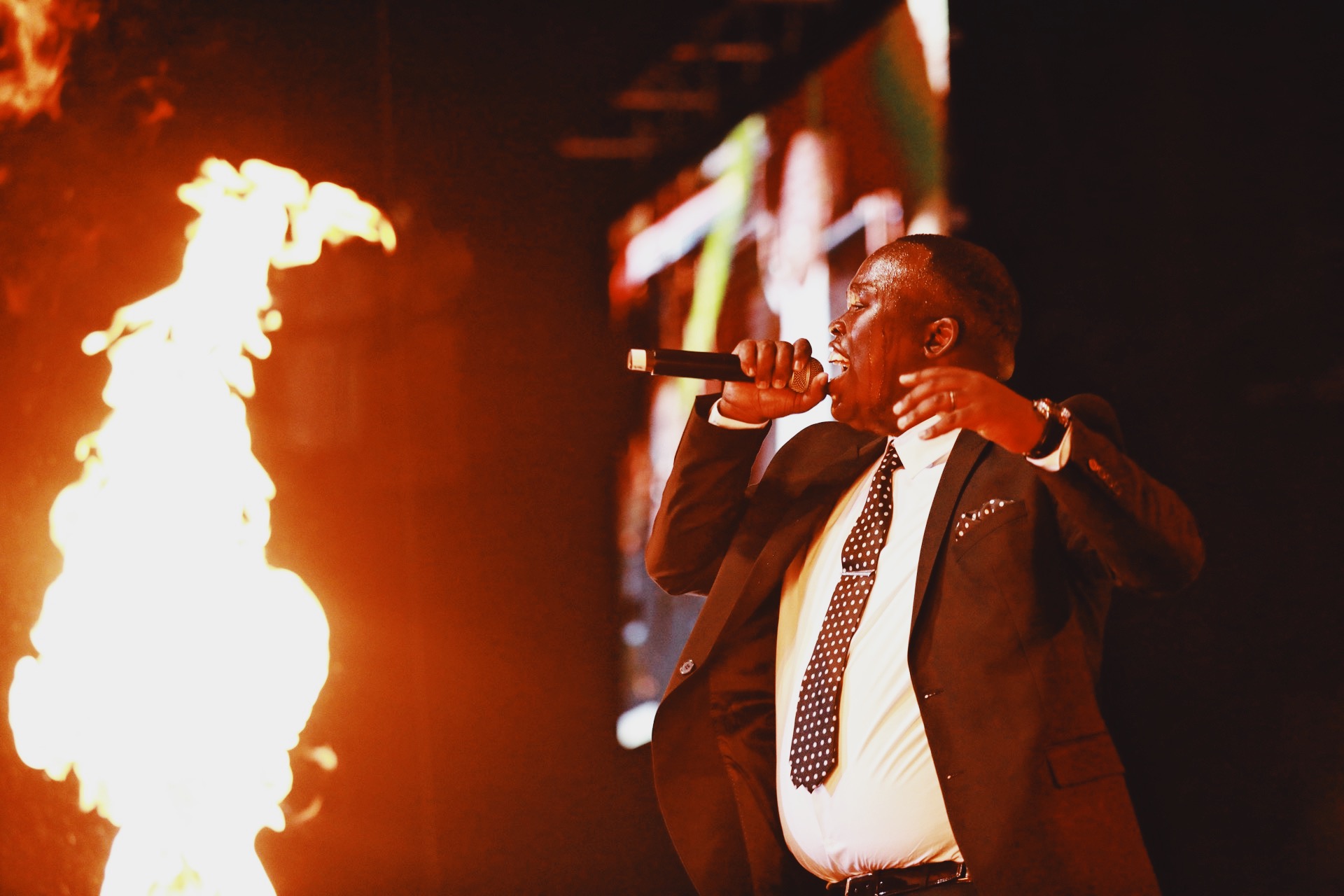 Fire on the stage
